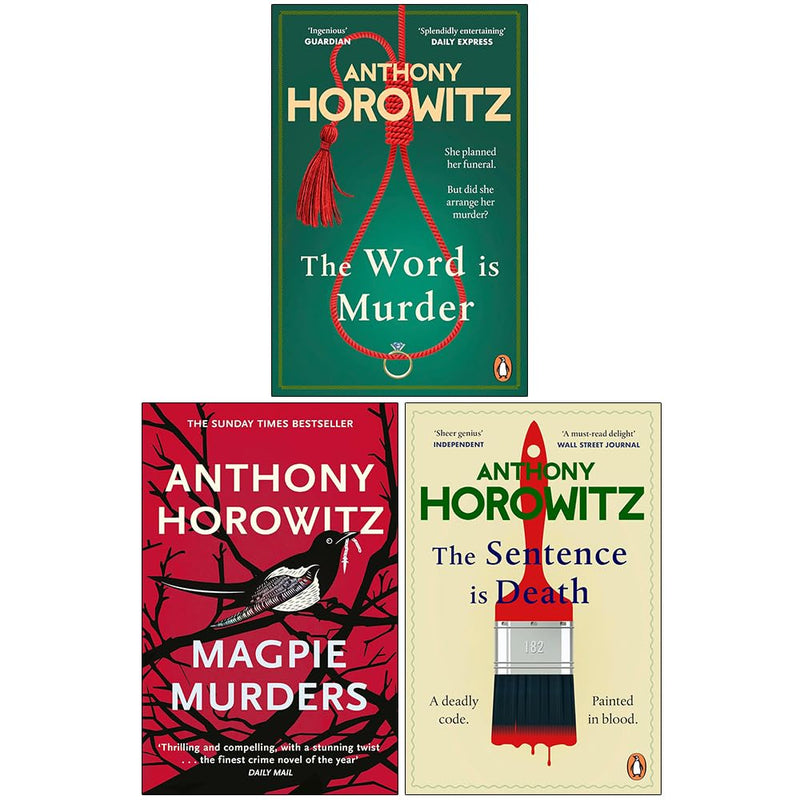 Anthony Horowitz Collection 3 Books Set The Word Is Murder, The Sentence is Death, Magpie Murders - The Book Bundle