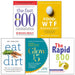 The fast 800 michael mosley, Food wtf should i eat, Eat Dirt, Glow15, The Rapid 800 Cookbook 5 Books Collection Set - The Book Bundle