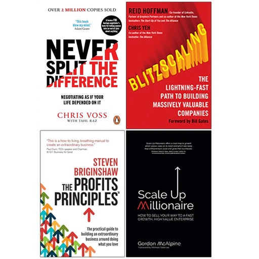 Blitzscaling, Profits Principles, Scale Up & Never Split 4 Books Collection Set - The Book Bundle