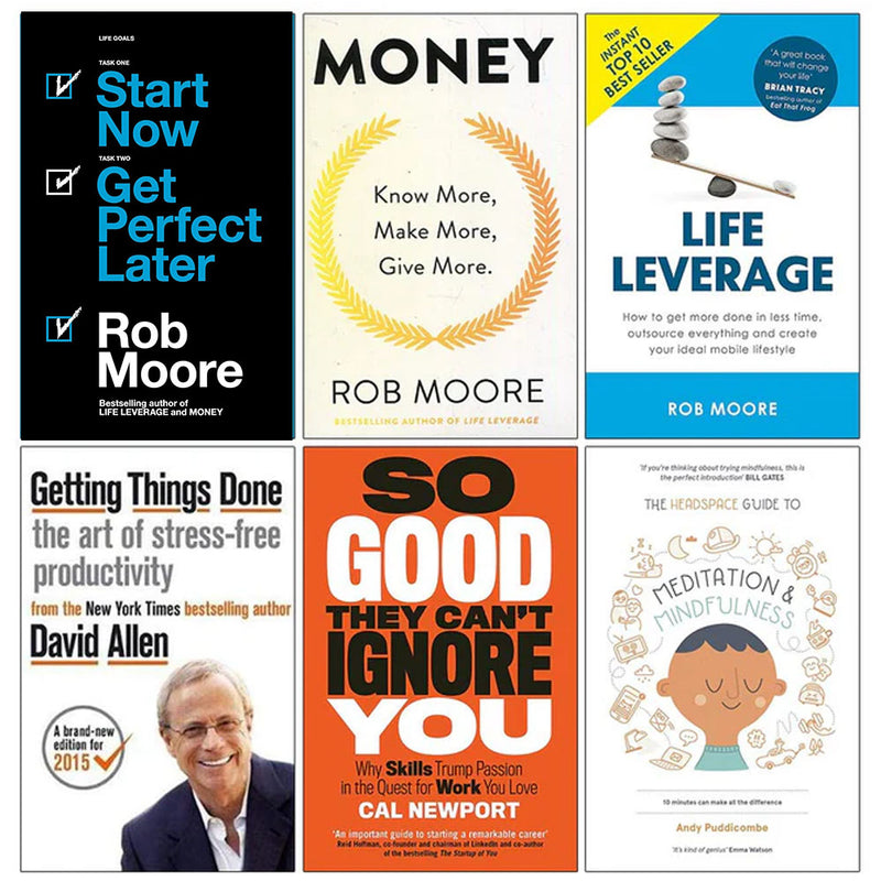 Start Now,Money Know,Life Leverage,Getting ,So Good,The Headspace& Meditation 6 Books Collection Set - The Book Bundle