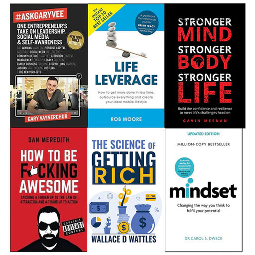 Askgaryvee, Life leverage, Stronger Mind, How to be fucking Awesome, The Science of Getting Rich and Mindset 6 Books Collection Set - The Book Bundle