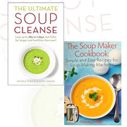 Two paperback books from Nicole Pisani's Ultimate Soup Cleanse and Soup Maker Cookbook collection, featuring colorful cover designs.