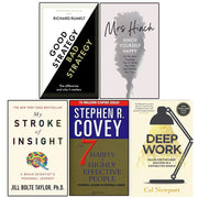 Five-book collection including Good Strategy Bad Strategy and Deep Work by Richard Rumelt, featuring non-fiction titles in mixed formats.