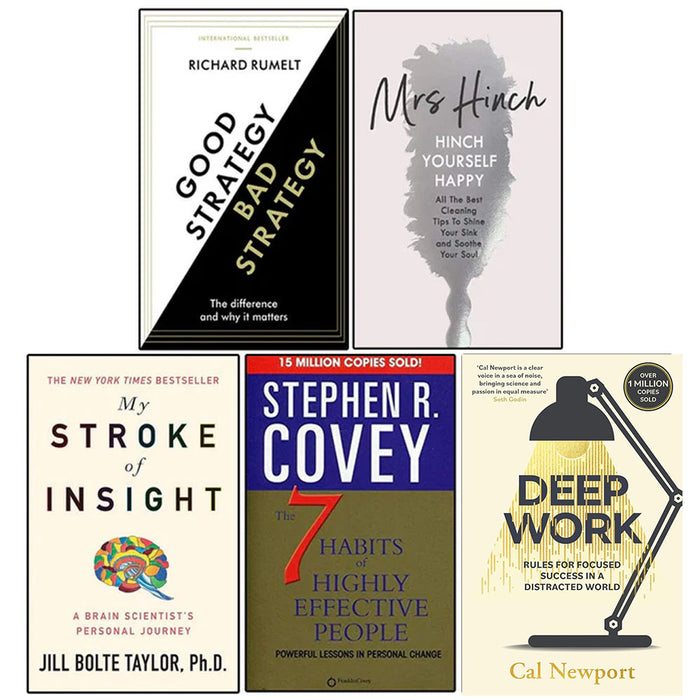 Good Strategy , Hinch Yourself, My Stroke , The 7 Habit,Deep Work 5 Books Collection Set - The Book Bundle