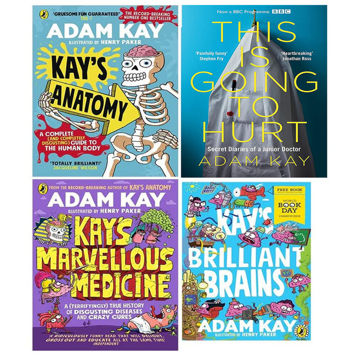 Adam Kay Collection 4 Books Set Kay Brilliant Brains, Marvellous Medicine, Anatomy - The Book Bundle