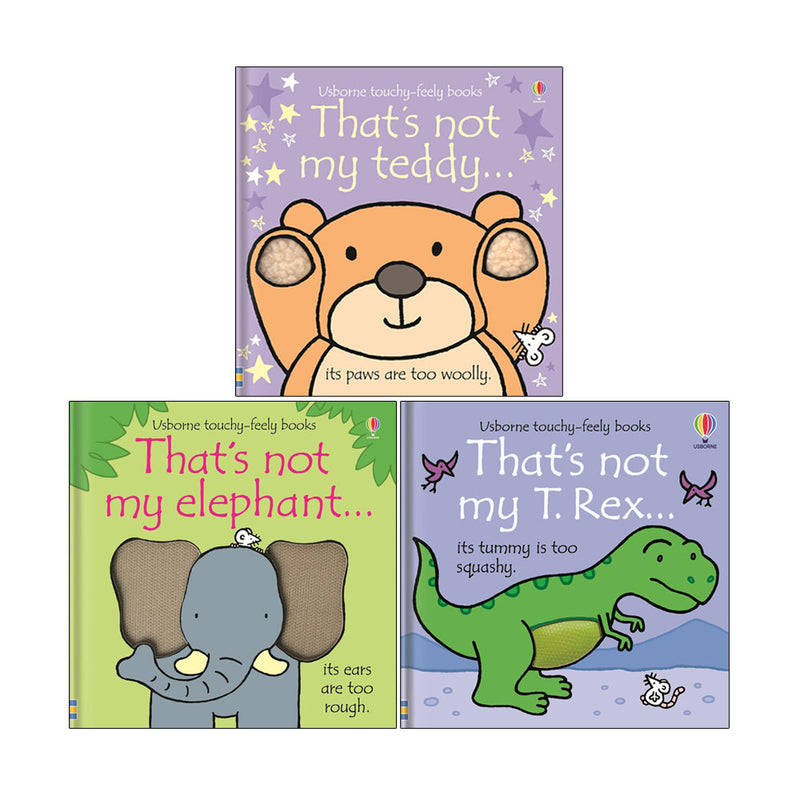 That's not my Series 3 Books Collection Set by Fiona Watt(That's not my elephant ,That's not my teddy &That's Not My T. Rex) - The Book Bundle