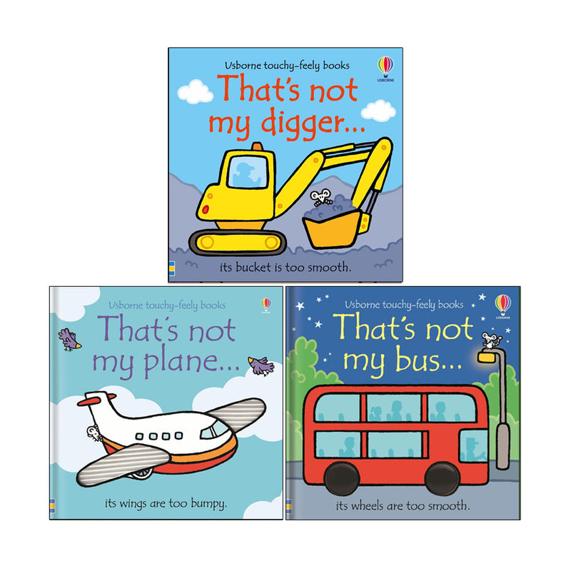 That's not my Series 3 Books Collection Set by Fiona Watt(That's not my digger, That's Not My Plane  &That's not my bus) - The Book Bundle