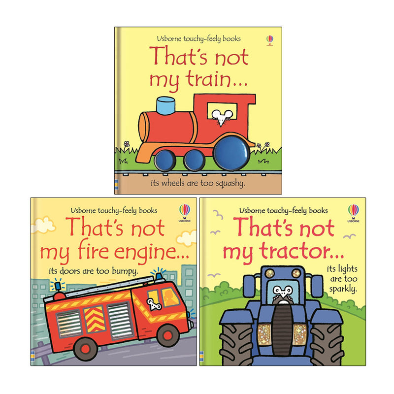 That's not my Series 3 Books Collection Set by Fiona Watt(That's not my train,That's not my tractor & That's Not My Fire Engine) - The Book Bundle