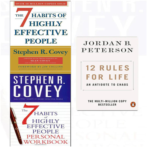 12 Rules For Life, 7 Habits Of Highly Effective People, Personal Workbook 3 Books Collection Set - The Book Bundle