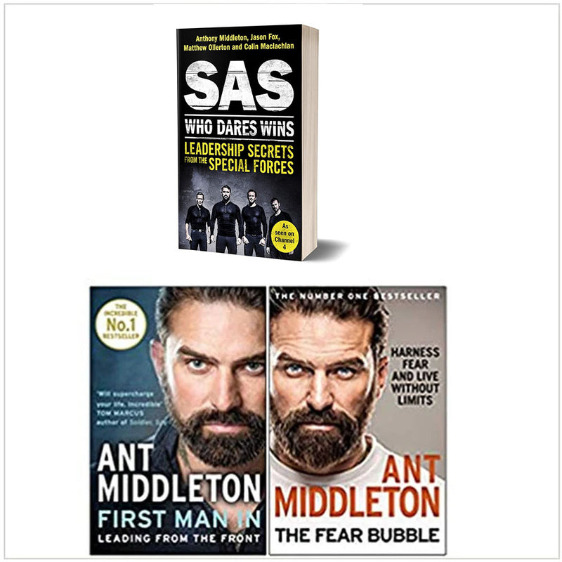 Anthony Middleton 3 Books Collection Set (SAS Who Dares Wins, First Man In, The Fear Bubble [Hardcover]) - The Book Bundle