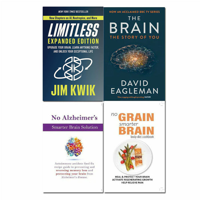 Limitless, The Brain, No Alzheimer's Smarter Brain Keto Solution, No Grain Smarter Brain Body Diet Cookbook 4 Books Set - The Book Bundle