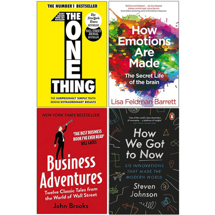 The One Thing, How Emotions are Made, Business Adventures, How We Got to Now 4 Books Collection Set - The Book Bundle