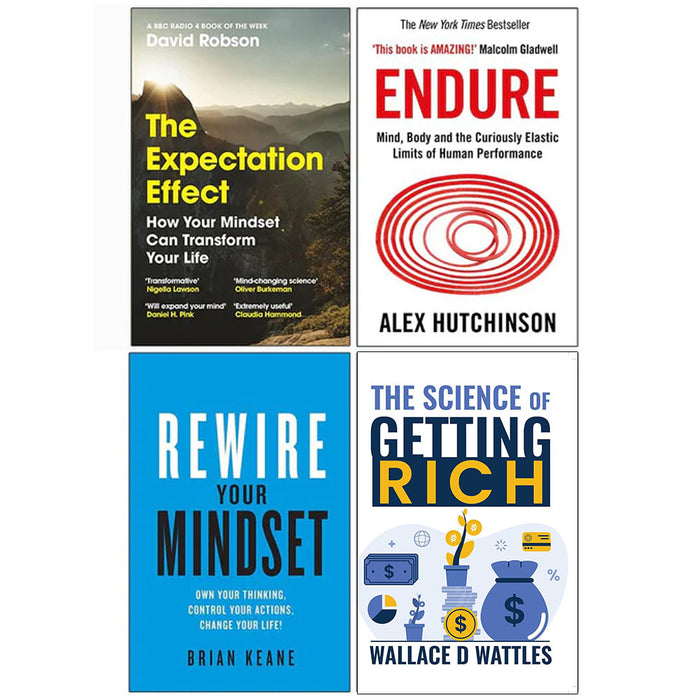 The Expectation Effect, Endure, Rewire Your Mindset, The Science of Getting Rich 4 Books Collection Set - The Book Bundle