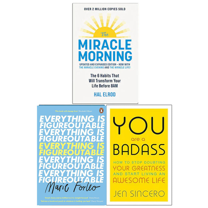 The Miracle Morning, Everything is Figureoutable, You Are a Badass 3 Books Collection Set - The Book Bundle
