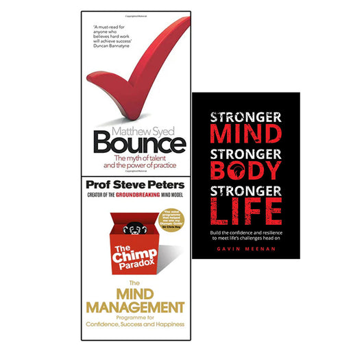 Chimp paradox, Stronger Mind, Bounce 3 Books Collection Set - The Book Bundle