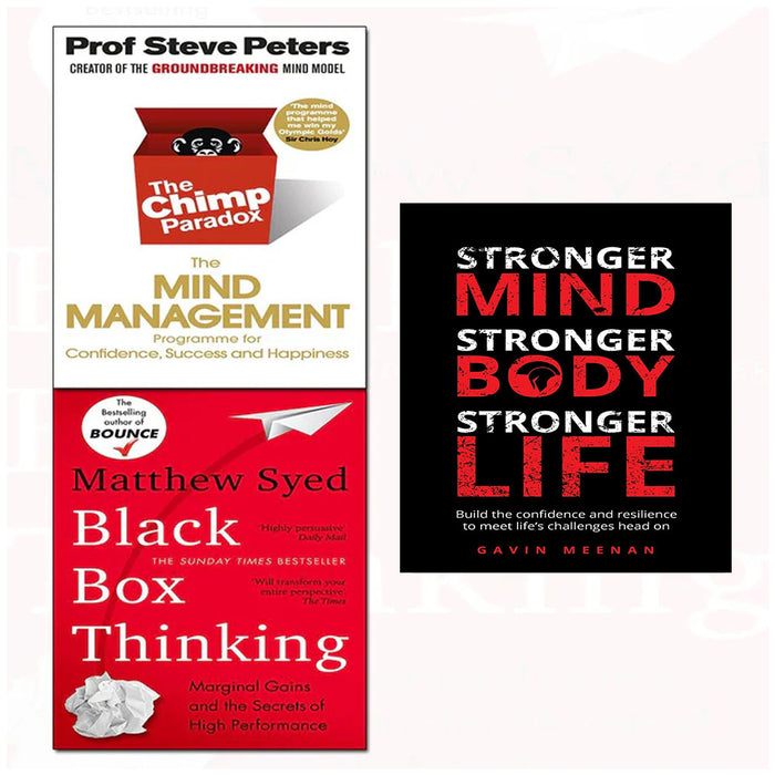 Chimp paradox, Stronger Mind, Black Box Thinking 3 Books Collection Set - The Book Bundle