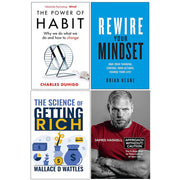 The Power of Habit, Rewire Your Mindset, The Science of Getting Rich, Approach Without Caution 4 Books Collection Set - The Book Bundle
