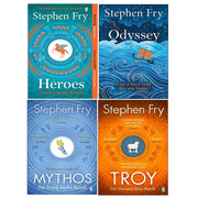 Greek Myths Series Collection 4 Books Set by (Stephen Fry Troy, Heroes, Mythos) - The Book Bundle