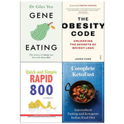 Gene Eating, Obesity Code, Quick and Simple RAPID 800 Cookbook, Complete Ketofast 4 Books Collection Set - The Book Bundle