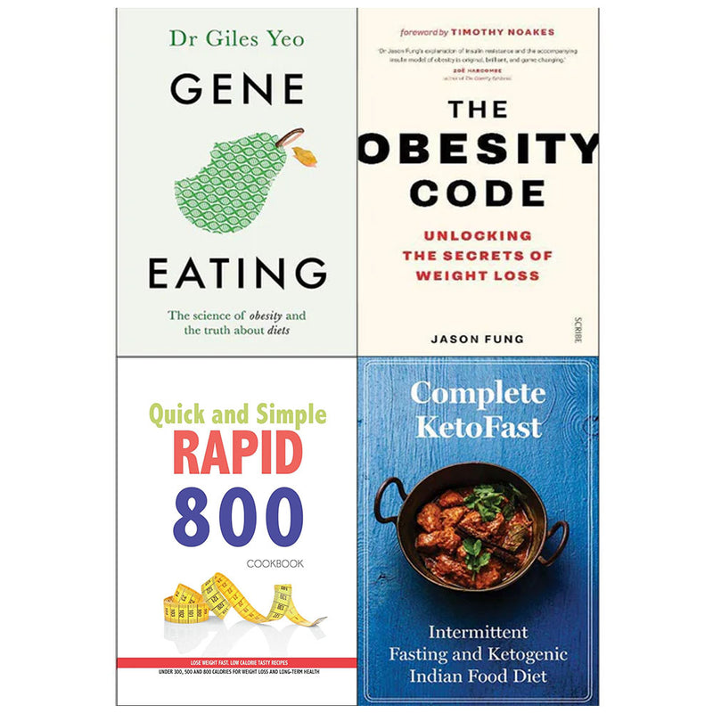 Gene Eating, Obesity Code, Quick and Simple RAPID 800 Cookbook, Complete Ketofast 4 Books Collection Set - The Book Bundle