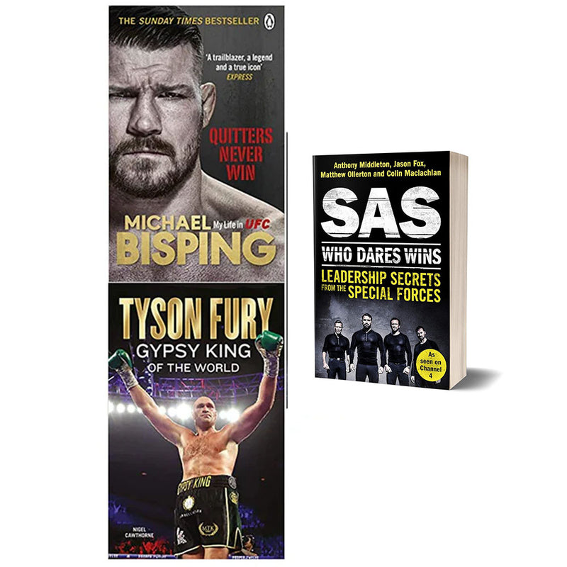 Quitters Never Win,Tyson Fury: Gypsy King of the World,SAS: Who Dares Wins 3 Books Collection Set - The Book Bundle