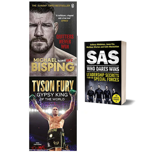Quitters Never Win,Tyson Fury: Gypsy King of the World,SAS: Who Dares Wins 3 Books Collection Set - The Book Bundle