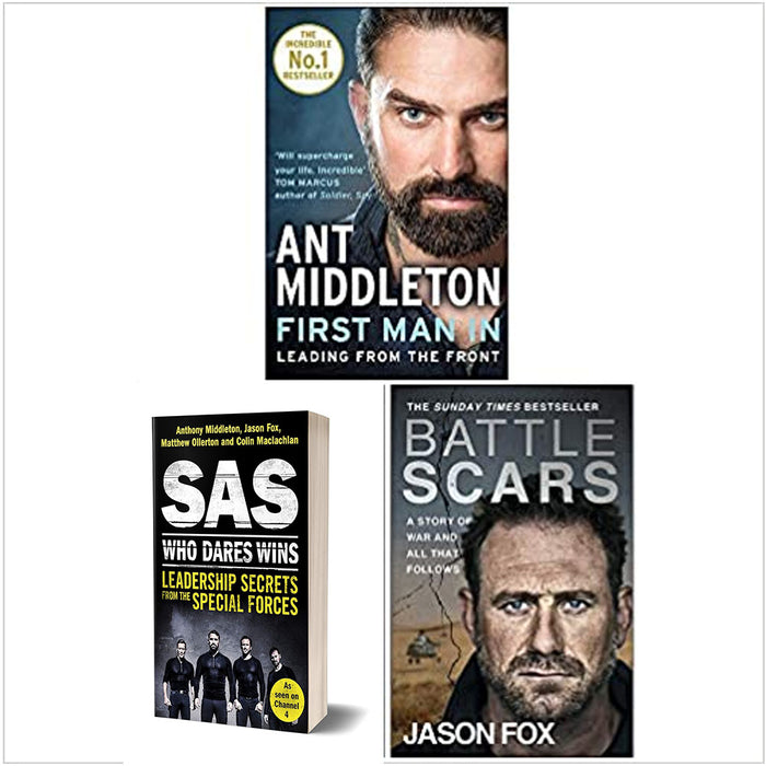 First Man In, SAS Who Dares Wins, Battle Scars 3 Books Collection Set - The Book Bundle