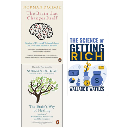 Brain that changes itself, Brains way of Healing and The Science of Getting Rich 3 books collection set - The Book Bundle