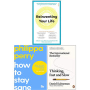 Reinventing Your Life, How To Stay Sane The School of Life, Thinking Fast and Slow 3 Books Collection Set - The Book Bundle