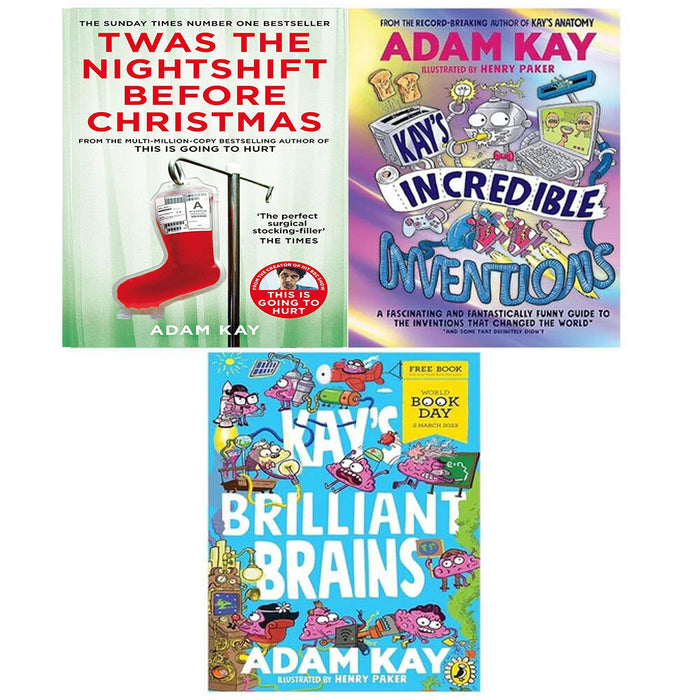 Adam Kay Collection 3 Books Set Kays Brilliant Brains, Twas Nightshift Before - The Book Bundle