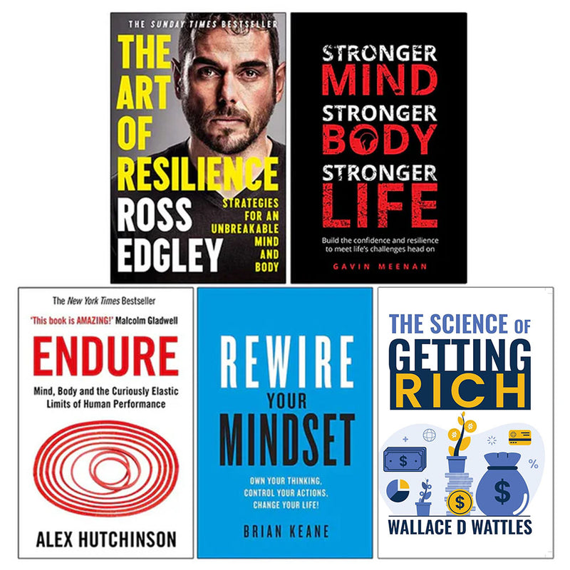 The Art of Resilience, Stronger Mind, Endure, Rewire Your Mindset, The Science of Getting Rich 5 Books Collection Set - The Book Bundle