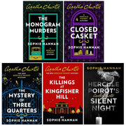 Sophie Hannah Hercule Poirot Series 5 Books Collection Set The Mystery of Three Quarters, Closed Casket, The Monogram Murders, The Killings At Kingfisher Hill & Silent Night - The Book Bundle