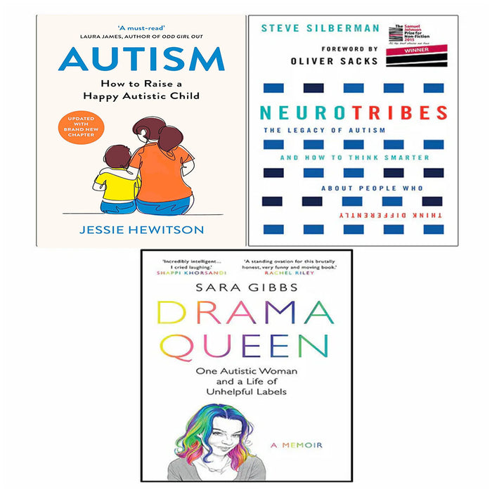 Drama Queen Sara Gibbs, NeuroTribes Steve Silberman, Autism Jessie 3 Books Set - The Book Bundle