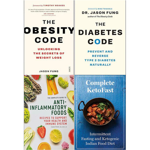 Obesity Code, Diabetes Code, The Complete Guide To Anti-Inflammatory Foods, Complete ketofast 4 Books Collection Set - The Book Bundle