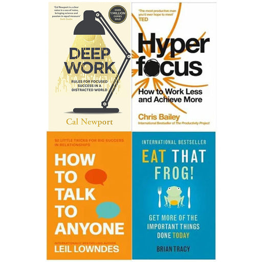 Deep Work, Hyperfocus, How to Talk & Eat That Frog 4 Books Collection Set - The Book Bundle
