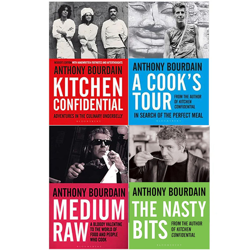 Anthony Bourdain 4 Books Set (Kitchen Confidential, Medium Raw, A Cook's Tour, The Nasty Bits) - The Book Bundle