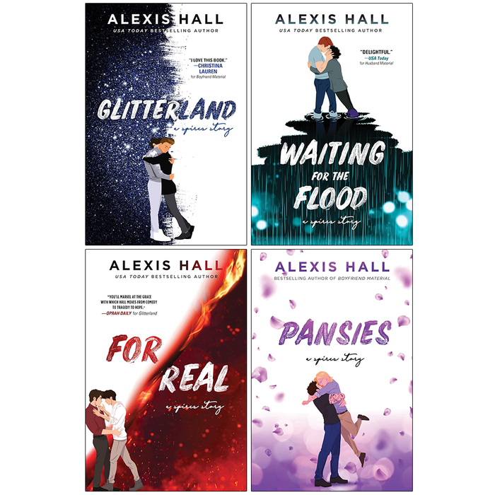 Spires By Alexis Hall 4 Books Collection Set (Glitterland, Waiting for the Flood, For Real, Pansies) - The Book Bundle