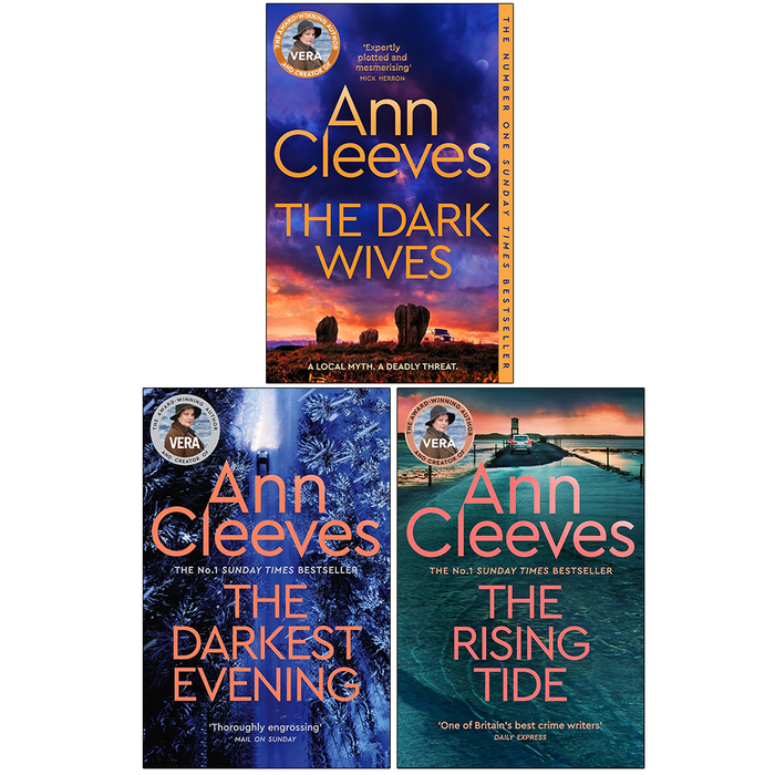 The Vera Stanhope Series Book 9-11 by Ann Cleeves 3 Books Collection Set (The Darkest Evening, The Rising Tide and The Dark Wives) - The Book Bundle