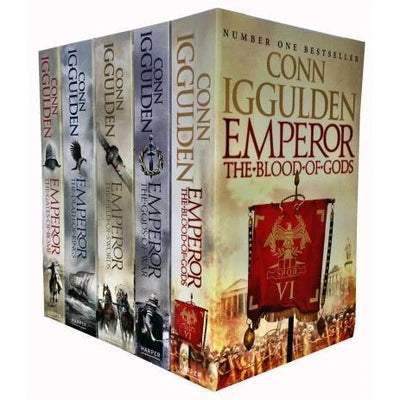 Emperor Series 5 Books Collection Set by Conn Iggulden, fiction paperback with book spines displaying titles and author name.