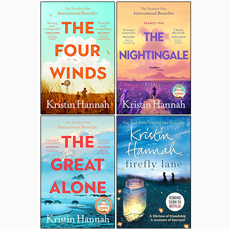 Kristin Hannah 4 Books Collection Set (The Four Winds, The Nightingale, The Great Alone, Firefly Lane
