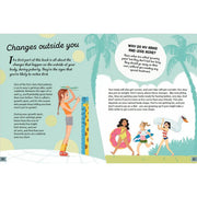 Paperback book titled "A Girl's Guide to Growing Up" by Anita Ganeri, featuring a colorful cover about body changes for girls.
