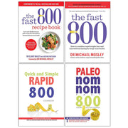 Set of four The Fast 800 books by Dr. Clare Bailey and Justine Pattison, paperback health and nutrition guides by Short Books Ltd.