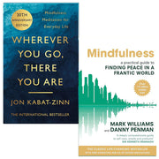 Pitakus collection set featuring "Wherever You Go, There You Are" and mindfulness books by Jon Kabat-Zinn, Mark Williams, and Dr. Danny Penman.