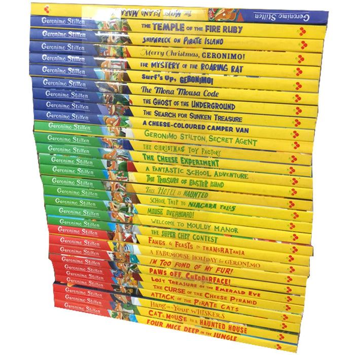 Geronimo Stilton 30 Books Collection Set Paws Off, Christmas Toy Factory, Mouse Overboard - The Book Bundle
