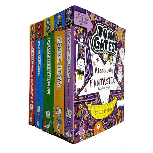 Tom Gates Series 5-Book Collection Set by Liz Pichon for Kids - Fiction - Paperback