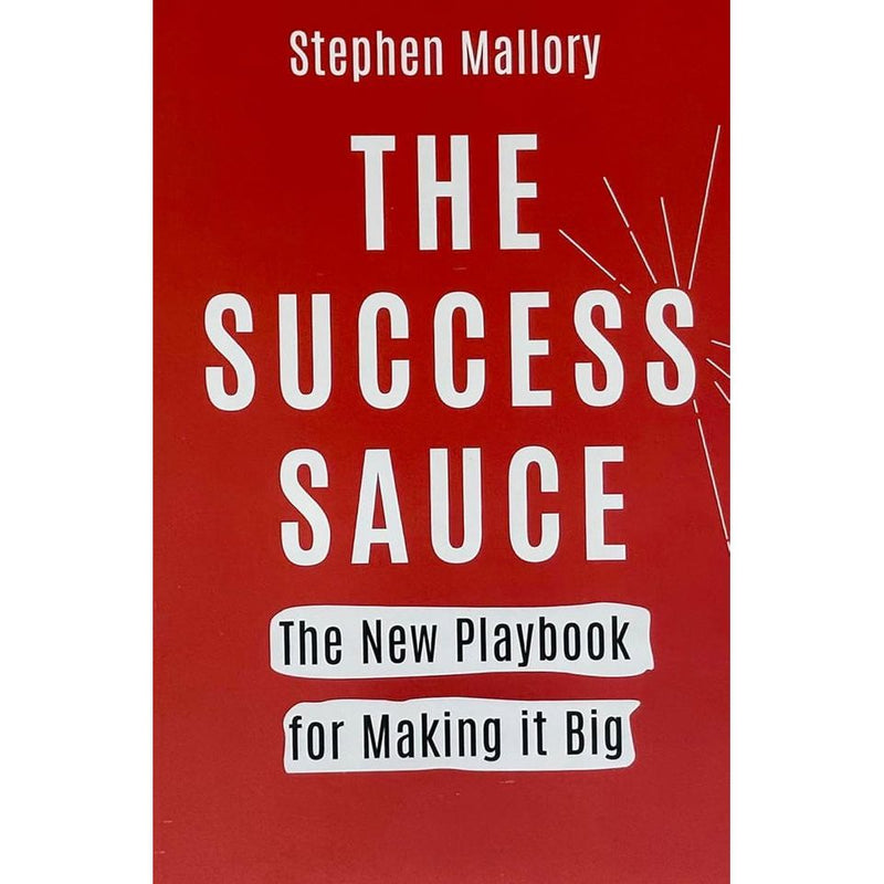 Book cover image of "The Success Sauce" by Stephen Mallory, published by Rupa Publications, featuring bold typography and vibrant colors.