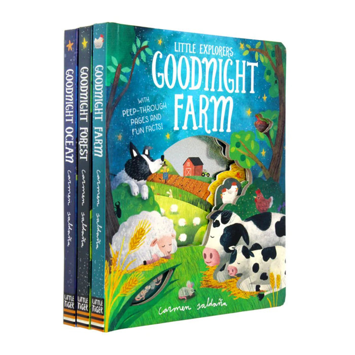 Peep Inside Goodnight World Little Explorers Series 3 Books Collection Box Set By Little Tiger - The Book Bundle