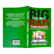 Cover image of "Big Feelings, Bad Purchases" by Daniel Mercer, a book on emotional spending in the digital age published by Rupa Publications.