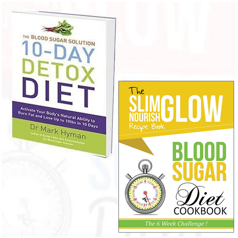 Blood Sugar Solution and 10-Day Detox Diet books by Scott Baptie and Iota Publishing, paperback collection set.