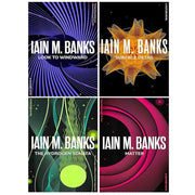 Orbit book collection by Iain M. Banks includes Look To Windward, Matter, Surface Detail, and The Hydrogen Sonata.